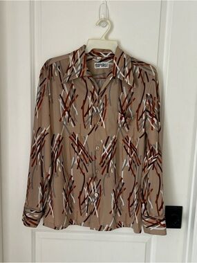Vintage 70s Spire California Mens M Long Sleeve Retro Mod Funky Disco Shirt